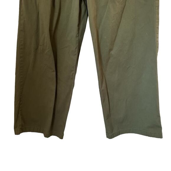 Gap Pleated Wide Khaki Coastal Minimalist Pants In Army Green Size 16 - Picture 9 of 13